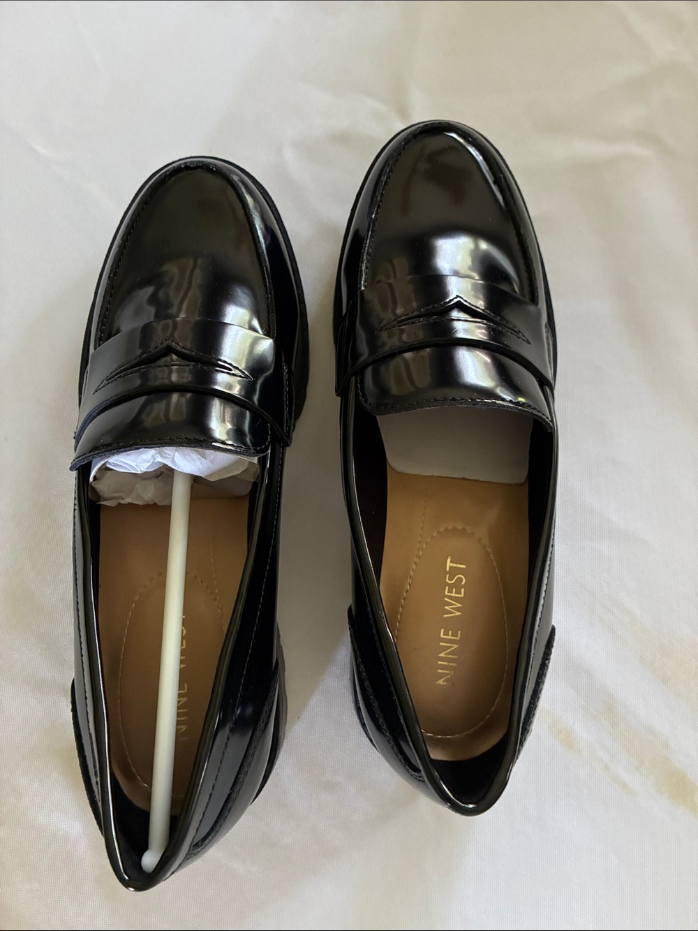 Nine West Black Patent Leather Slip-On Loafers